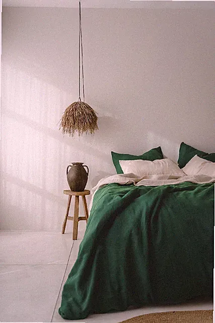 100% Hemp Duvet Cover Set - Stone Washed Hemp Bedding with Coconut Buttons