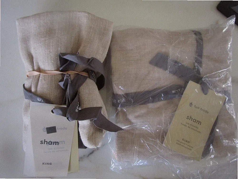 2 West Elm Hemp cotton King shams clay New w tags