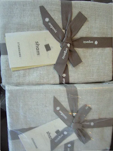 2 West Elm Hemp cotton standard shams silver New w tags