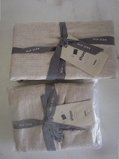2 West Elm Hemp Euro shams Clay New w tag