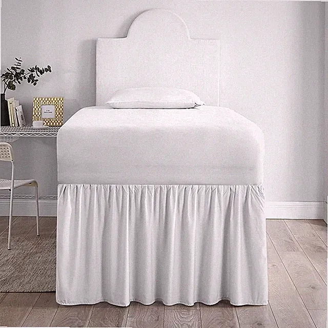 Bed Skirt for Dorm Room Ruffled Dorm Sized Bed Skirt Three Fabric Sides Colle...