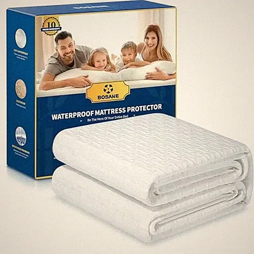 BOSANE 100% Waterproof Queen Mattress Protector Breathable Cooling 3D Air