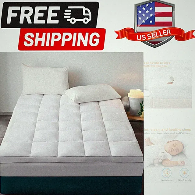 California King Adjustable Mattress Cover, White, Vinyl-Free 3D Air Fabric, W...