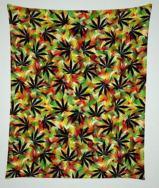 Cannabis Curve Mircofleece Throw Blanket 50"x60"