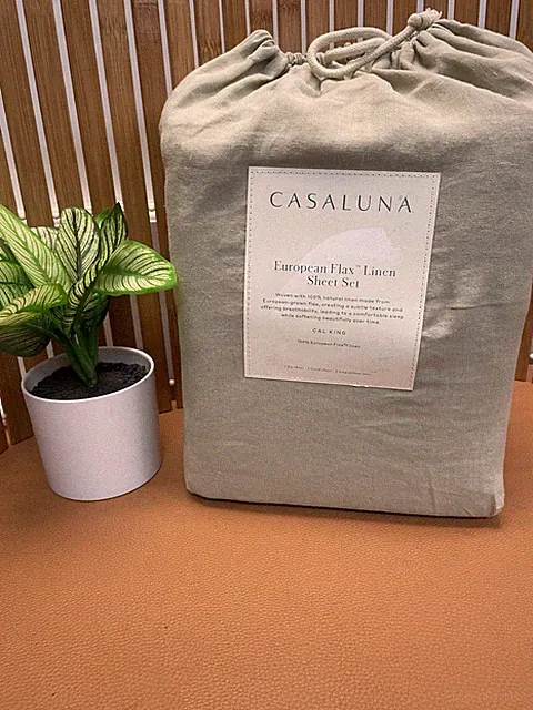 Casaluna California King well-Being Hemp Sheet Ser Green