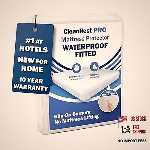 CleanRest Waterproof Mattress Fitted Sheet Protector, Ultimate Defense Queen