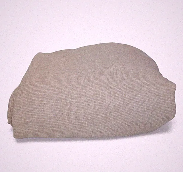 Crate Barrel King Duvet Natural 100% Hemp Grid Reverse Beige