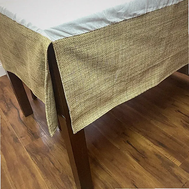 Faux Burlap Jute Twin Daybed Skirt Tan 14” Drop Split Corners Winterthur Museum