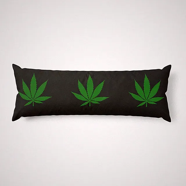 Green Cannabis Leaf Body Pillow | Hemp Leaf Decorative Pillowcase