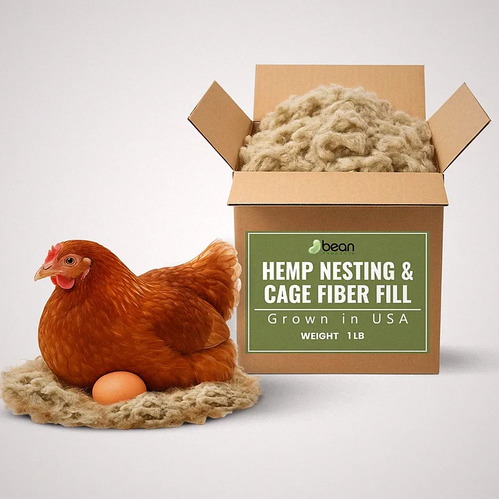 Hemp Nesting Fiber - Nest Box Pad Fiber Fill for Small Animals - Grown in USA