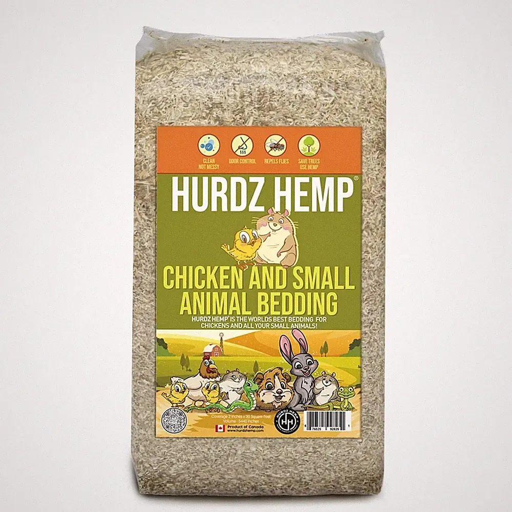 Hurdz Hemp Bedding for Chickens - Made from 100% Natural Hemp 33lbs