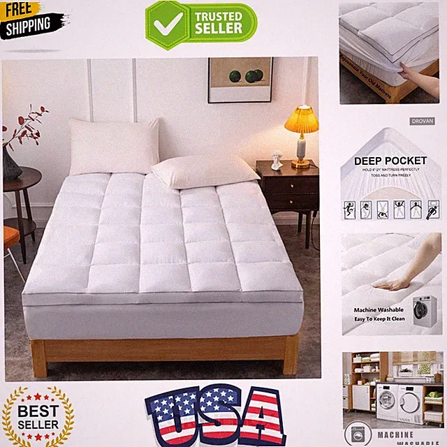 Mattress Topper Queen Size - Extra Thick Mattress Pad Cover - Pillow Top Deep...