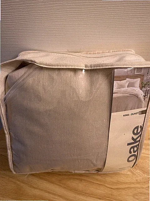 New Macy’s Oake Hemp 100% Cotton King Duvet Cover Only