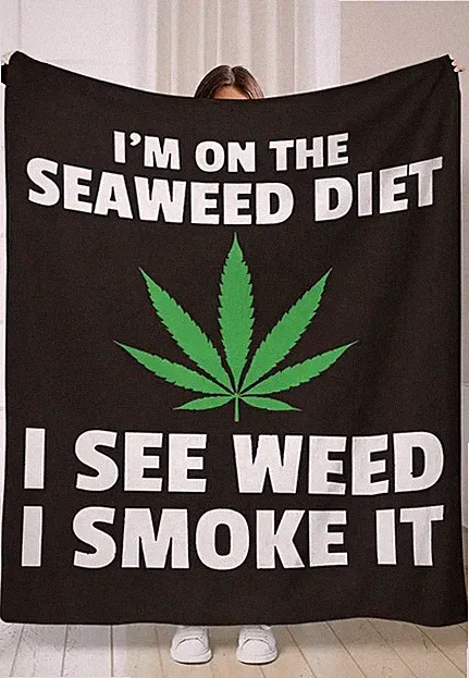 Pot Leaf Weed Cannabis throw hypoallergenic all season comfort NEW 59 x 78