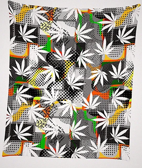 Stencil Hemp Life Mircofleece Throw Blanket 50"x60"