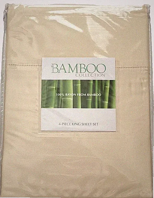 Tan Hemp King 100% Cool Silky Soft Bamboo Collection x-DEEP Sheet Set Caro Home