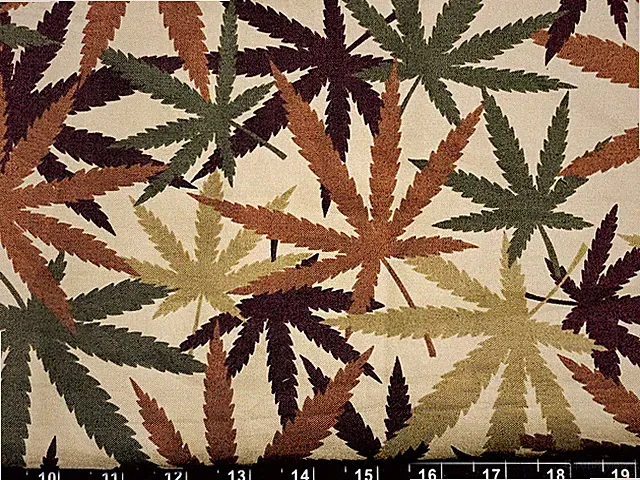 Tina Scrap 9"x21" Cannabis 420 Marijuana Camo Camouflage Pot Weed Cotton Fabric