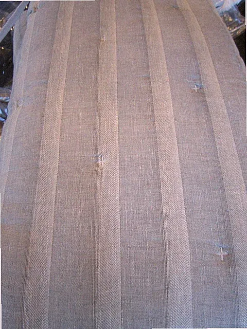 West Elm Hemp Cotton Hazy Stripe Coverlet Full Queen Misty Gray 1 Euro sham New