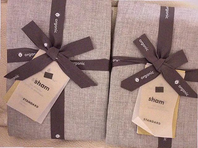 West Elm Two (2) Hemp Cotton Solid Standard Shams Silver Gray NWT
